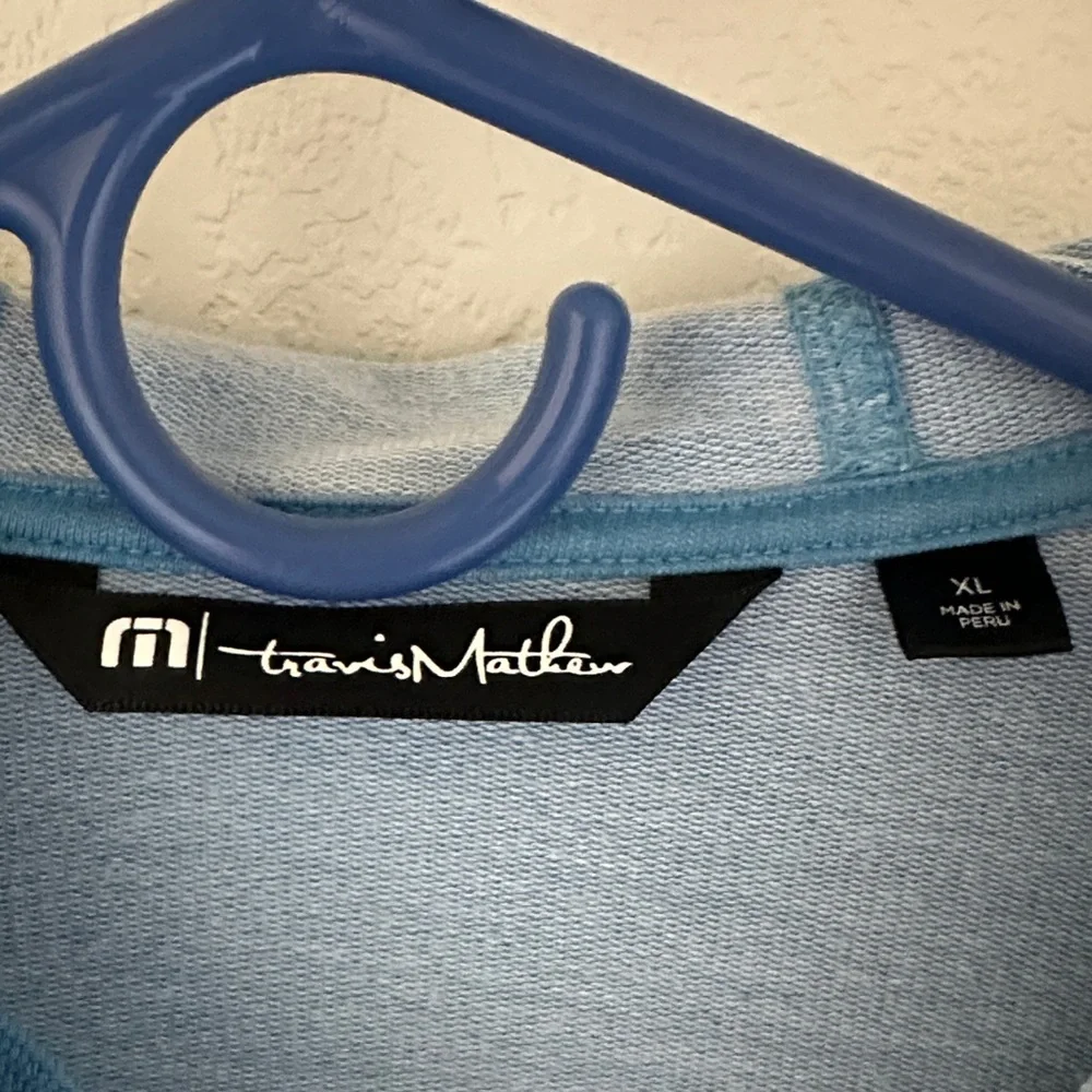 Travis Mathew Teal Pullover Hoodie with Golf Cart Graphic - Picture 2 of 3